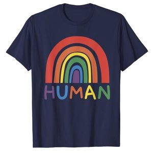 HUMAN LGBTQ 🌈 Rainbow Flag Gay Pride Month Trans Bi Gay T-Shirt
